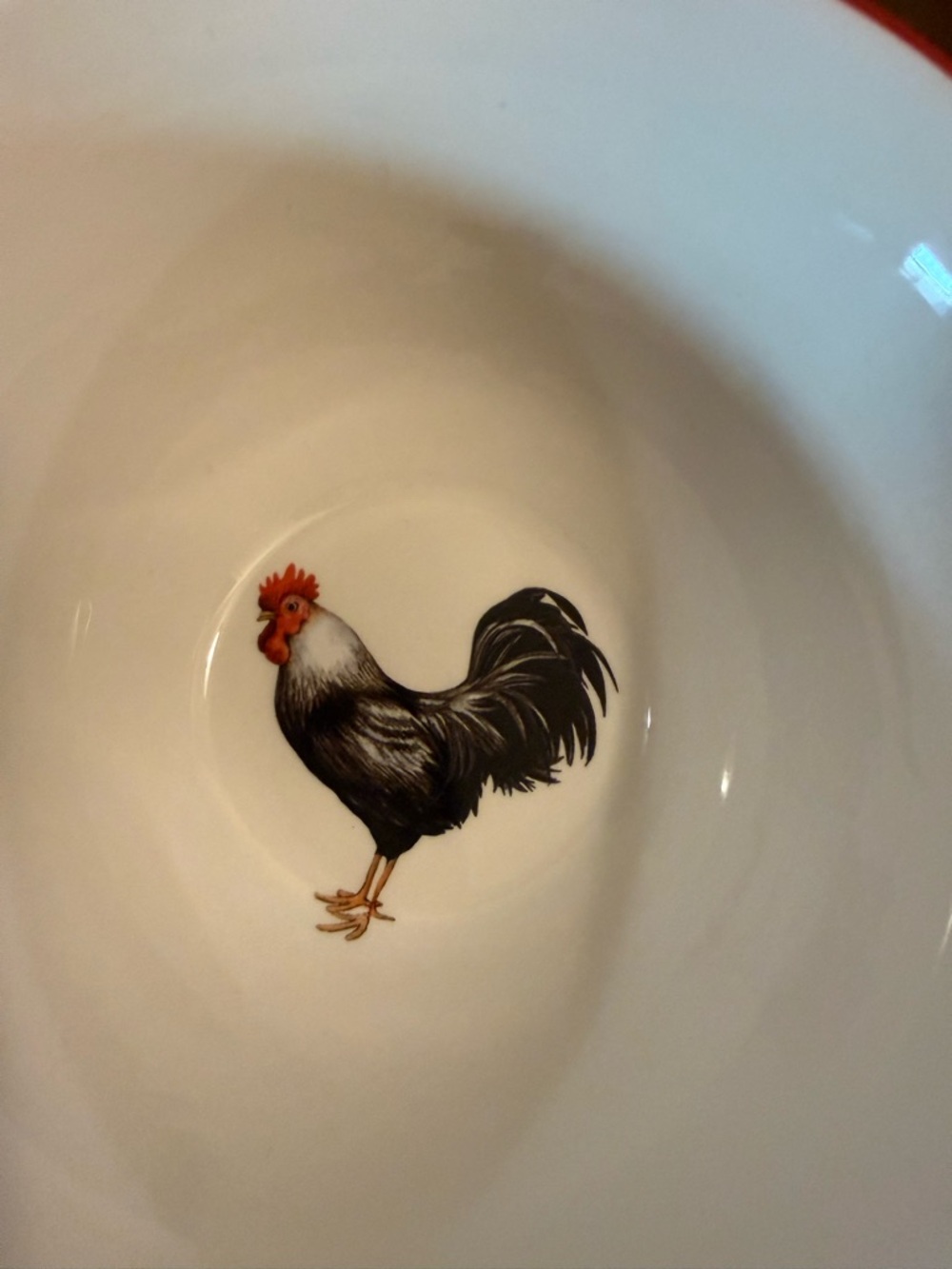 Cracker Barrel White and Red Rooster Ceramic Serving Bowls - Set of 4 - Picture 3 of 13